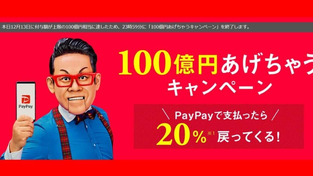 PayPay、20%還元の「100億円あげちゃうキャンペーン」を実施予定 13 paypaye3808120e98284e58583e381aee3808c100e58484e58686e38182e38192e381a1e38283e38186e382ade383a3e383b3e3839ae383bce383b3e3808de38292e5ae9f 1