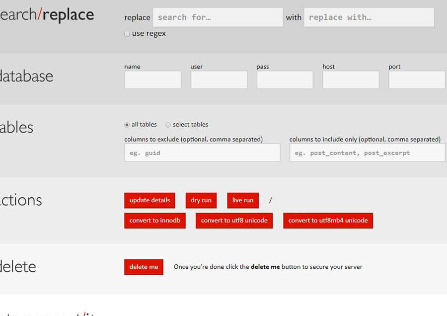 WordPressデータベース簡単操作!Search Replace DBの使い方 5 wordpresse38387e383bce382bfe38399e383bce382b9e7b0a1e58d98e6938de4bd9cefbc81search replace dbe381aee4bdbfe38184e696b9