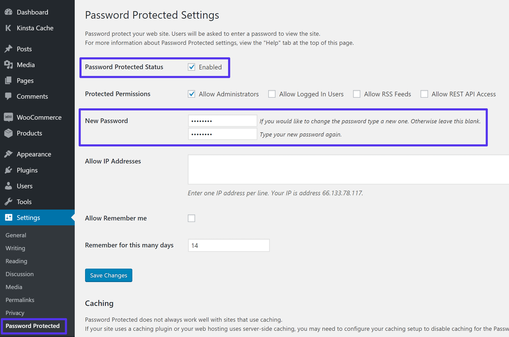 password protect wordpress site 1