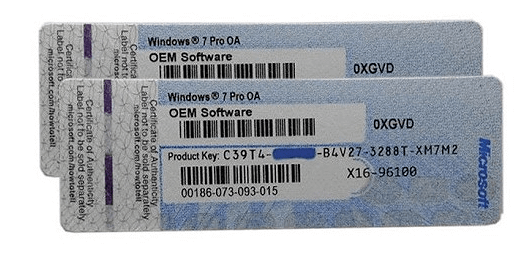 windows 7 coa sticker